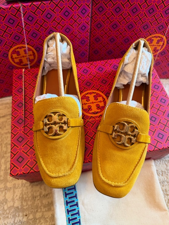 Tory Burch Shoes - Tory Burch Metal Miller Logo Loafers